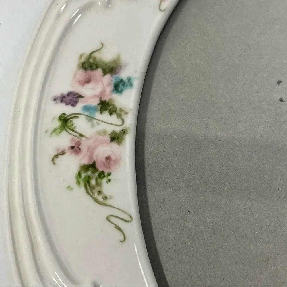 Victorian Ceramic Oval 5x7‎ Desk Picture Frame Shabby Chic Floral Embossed